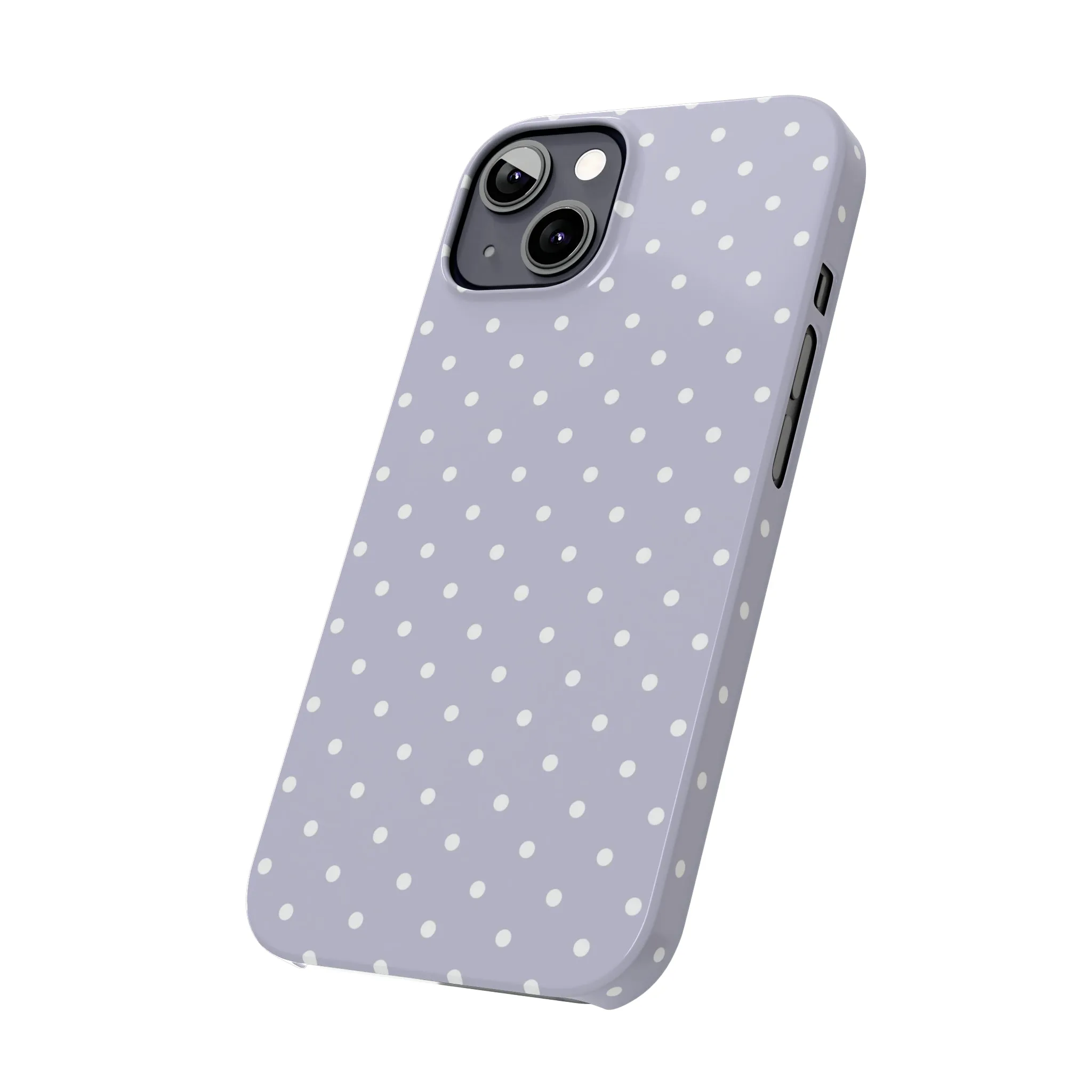 Purple background and white Polka Dots Design Sleek Elegance Wireless-Charging Compatible Phone Case Slim Phone Case compatible with over 20 iphone models