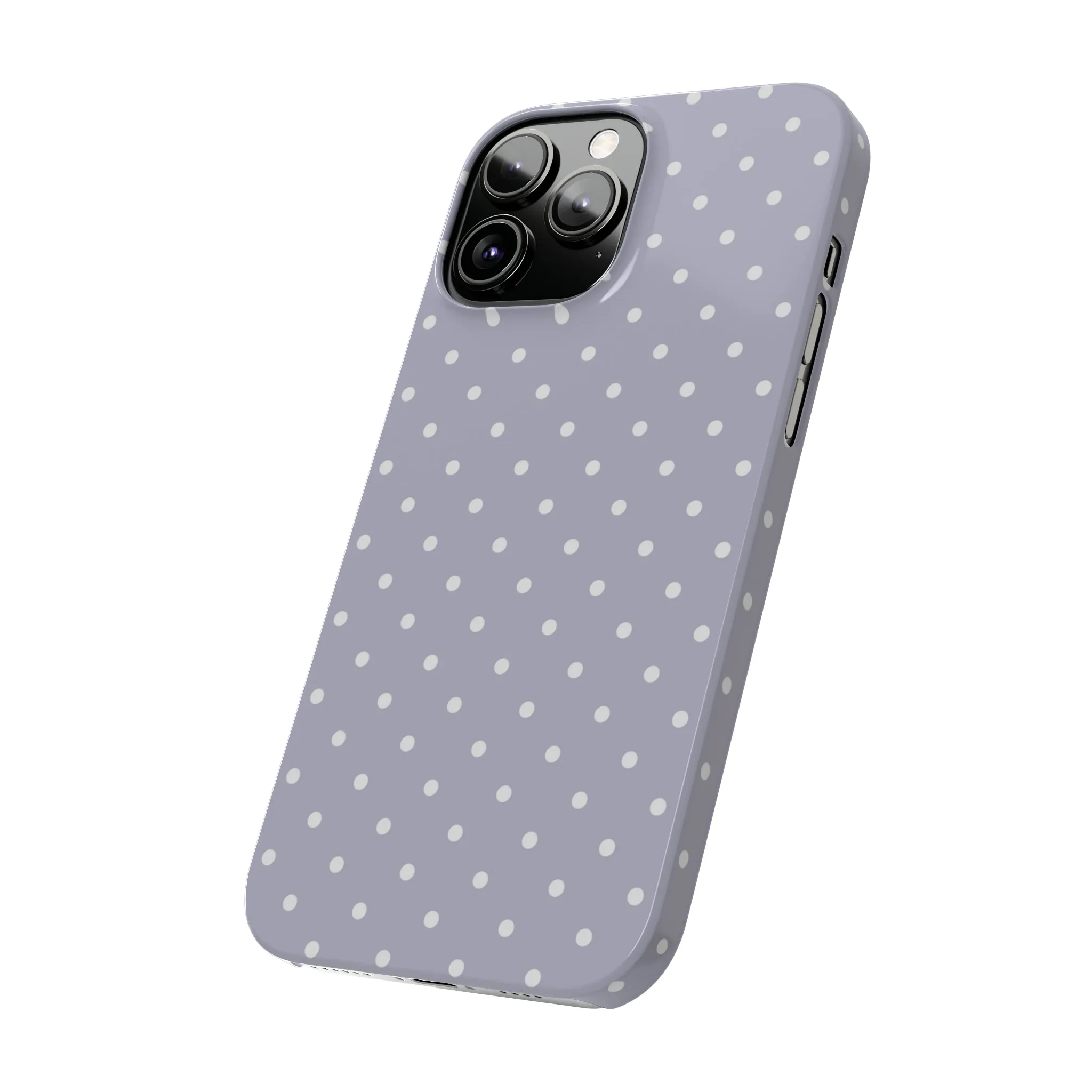 Purple background and white Polka Dots Design Sleek Elegance Wireless-Charging Compatible Phone Case Slim Phone Case compatible with over 20 iphone models