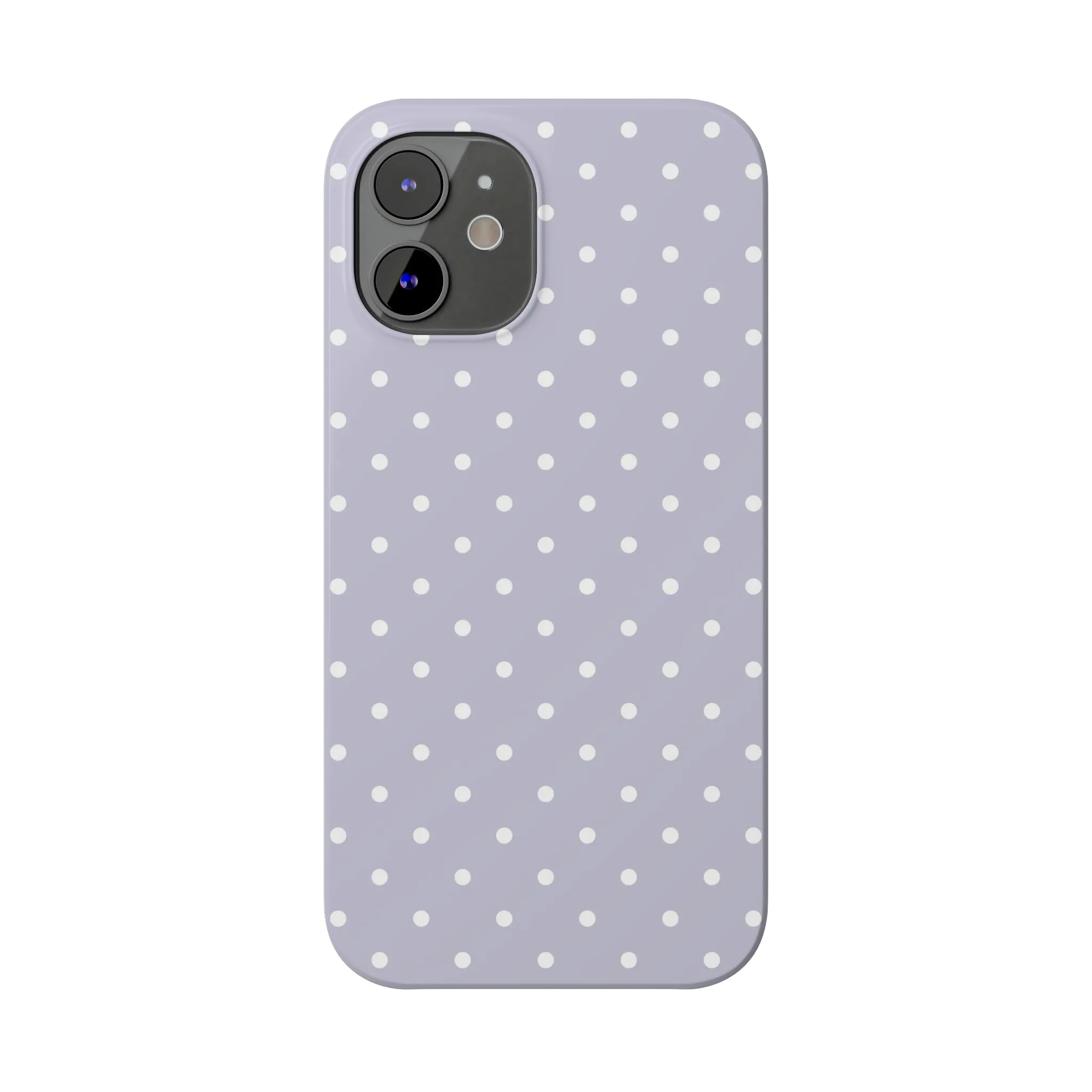 Purple background and white Polka Dots Design Sleek Elegance Wireless-Charging Compatible Phone Case Slim Phone Case compatible with over 20 iphone models