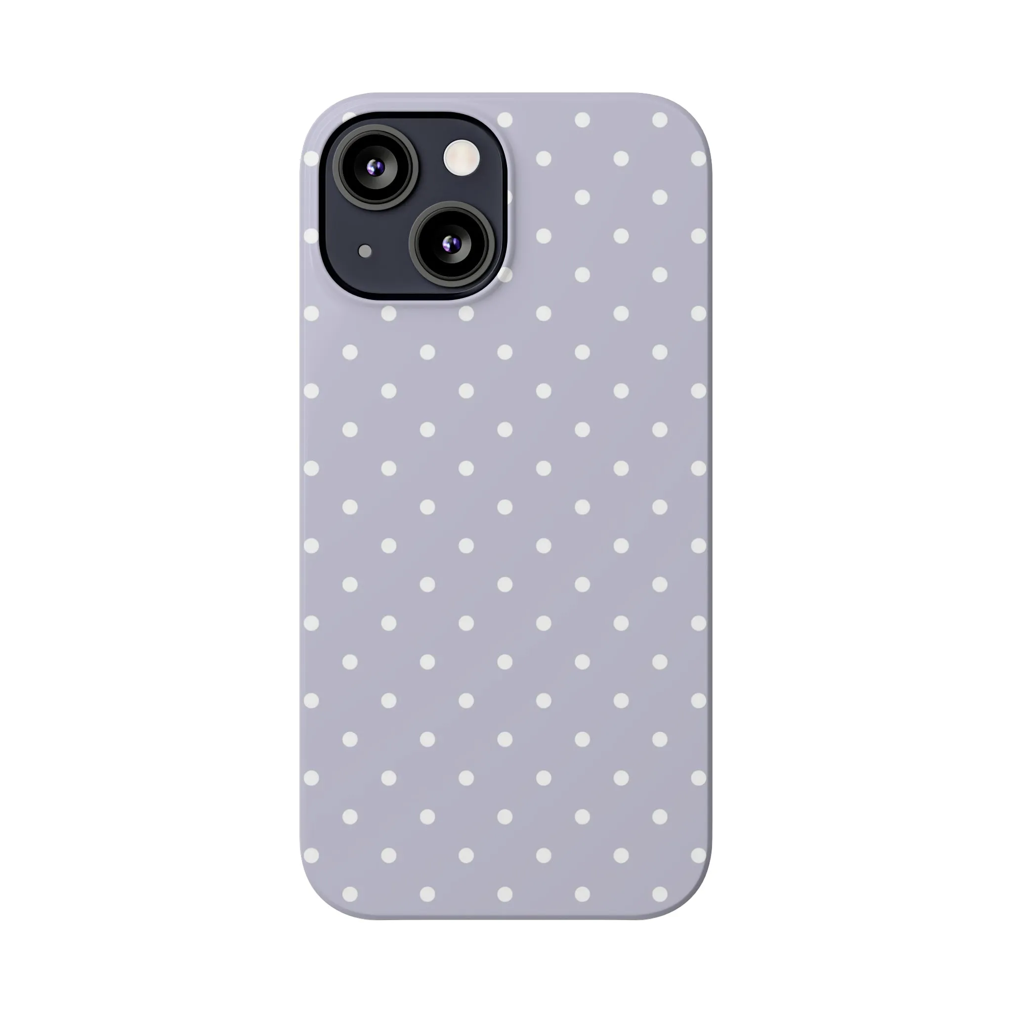 Purple background and white Polka Dots Design Sleek Elegance Wireless-Charging Compatible Phone Case Slim Phone Case compatible with over 20 iphone models