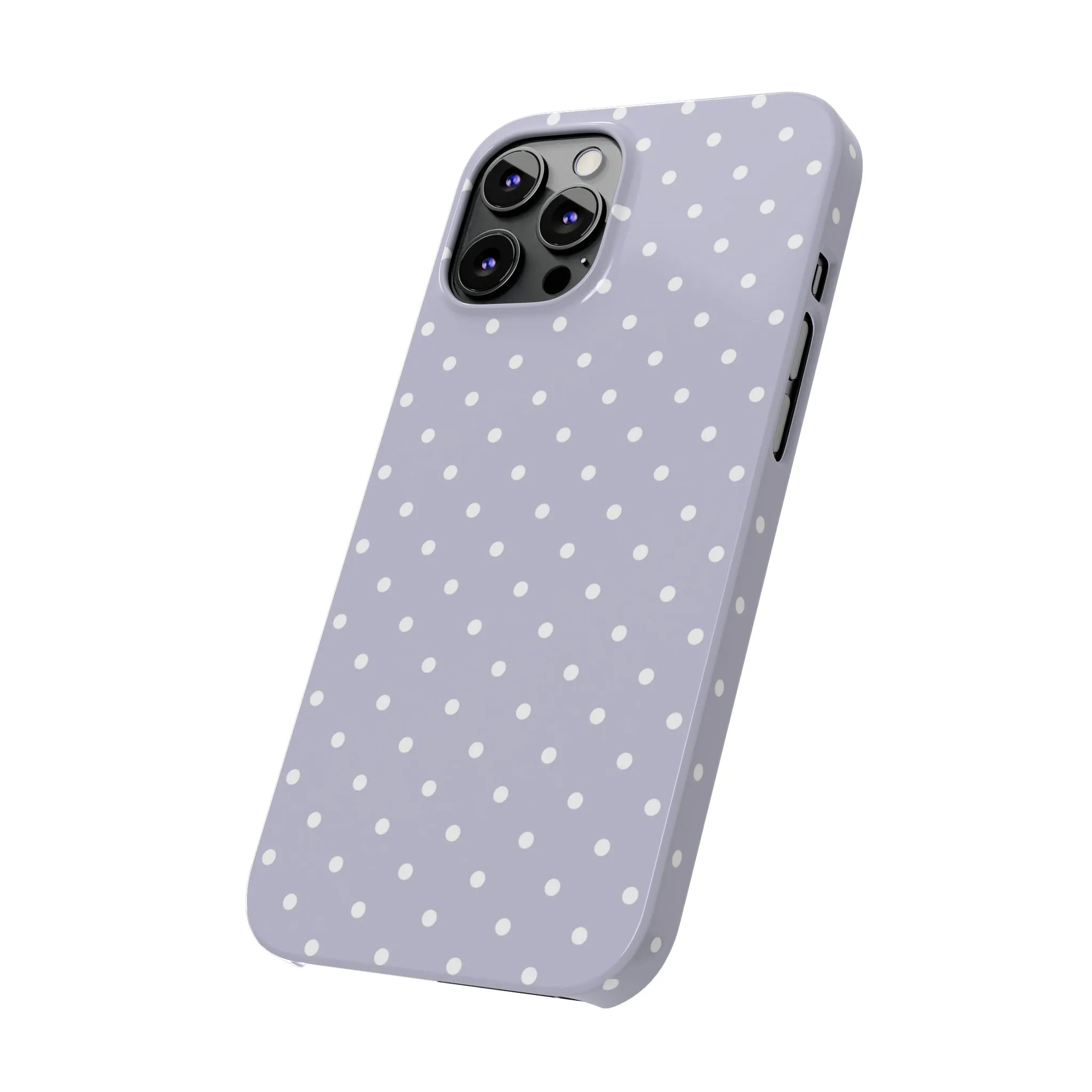 Purple background and white Polka Dots Design Sleek Elegance Wireless-Charging Compatible Phone Case Slim Phone Case compatible with over 20 iphone models