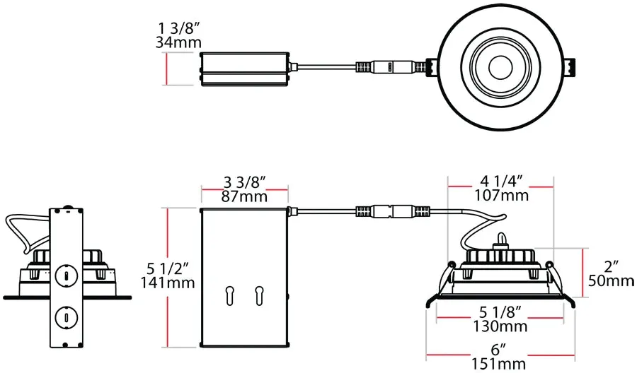 RAB 14W LED 4" Canless Gimbal Downight 27K/30K/40K