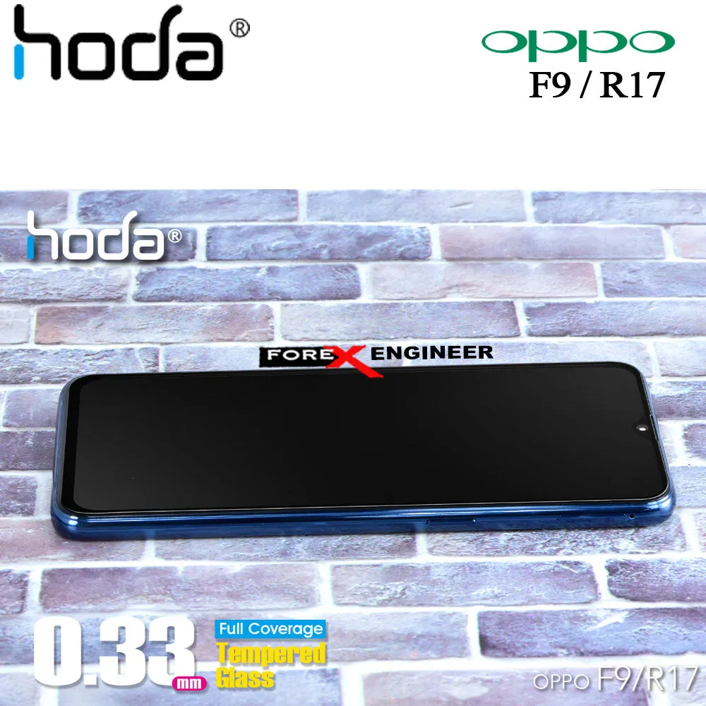 [RACKV2_CLEARANCE] Hoda OPPO F9 - R17 Screen Protector - Full Coverage Tempered Glass - Black