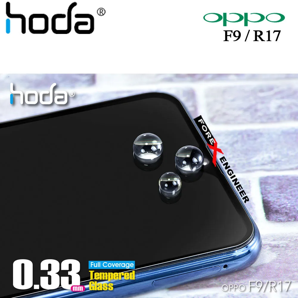 [RACKV2_CLEARANCE] Hoda OPPO F9 - R17 Screen Protector - Full Coverage Tempered Glass - Black