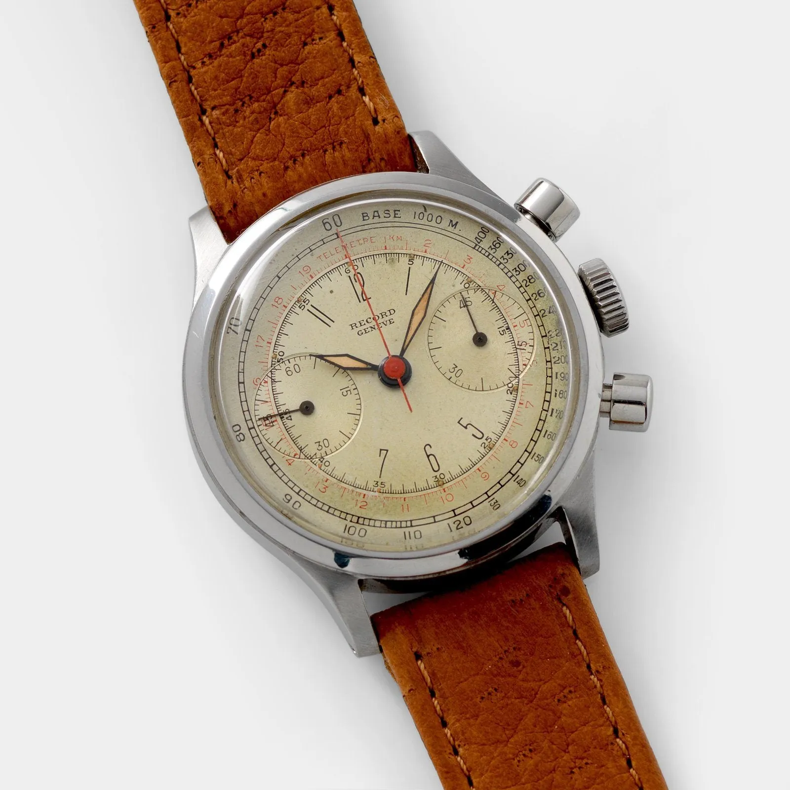 Record Geneve Chrono Waterproof Case 1940s