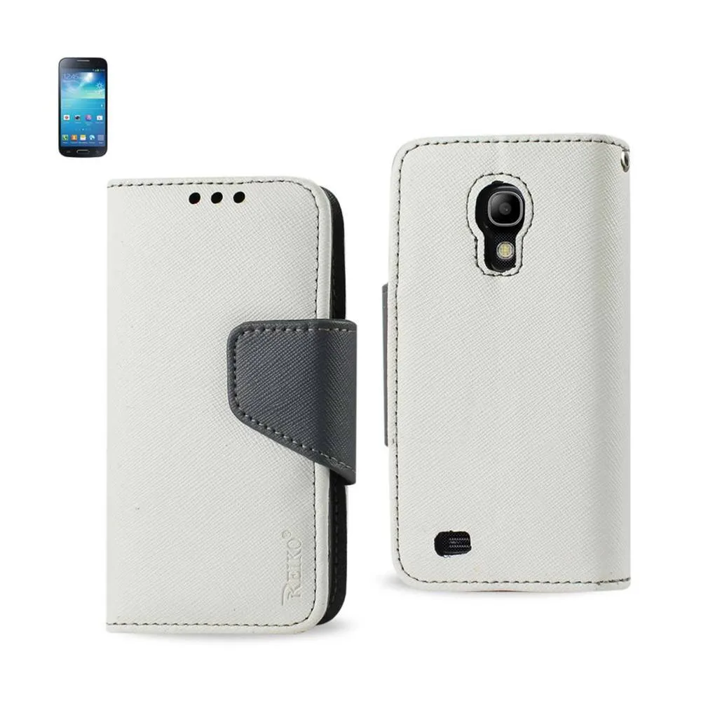 Reiko Wallet Case 3 In 1 For Samsung Galaxy S4 Mini White With Black Interior Polymer