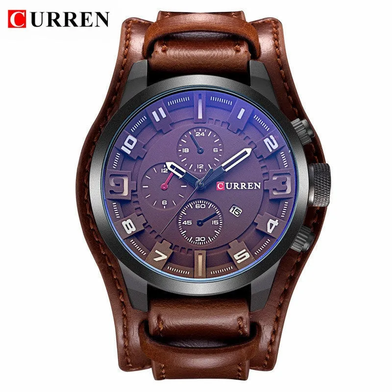 Relogio Masculino Mens Watches Top Brand Luxury Leather Strap Waterproof Sport Men Quartz Watch Military Male Clock Curren 8225