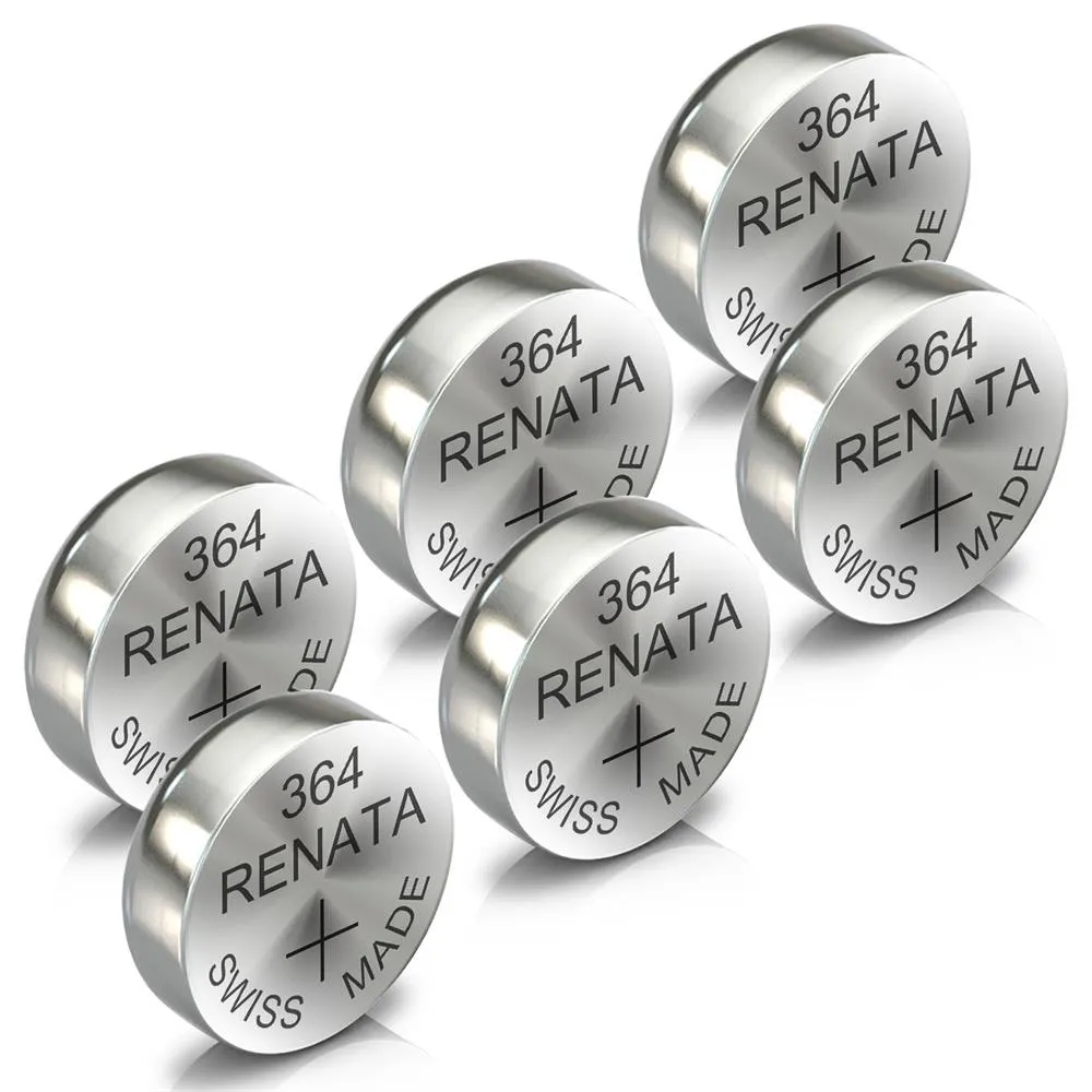 Renata 364 Watch Battery Swiss Made Silver Coin SR621SW 1.55V All Pack