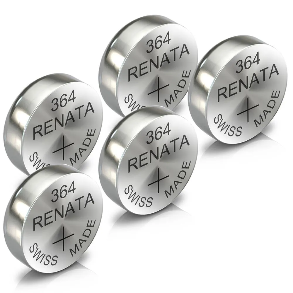 Renata 364 Watch Battery Swiss Made Silver Coin SR621SW 1.55V All Pack