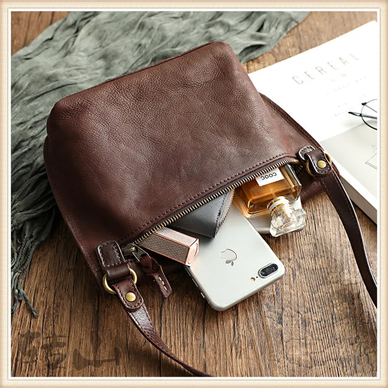 Retro Cowhide Leather Women Shoulder Handbags 7153