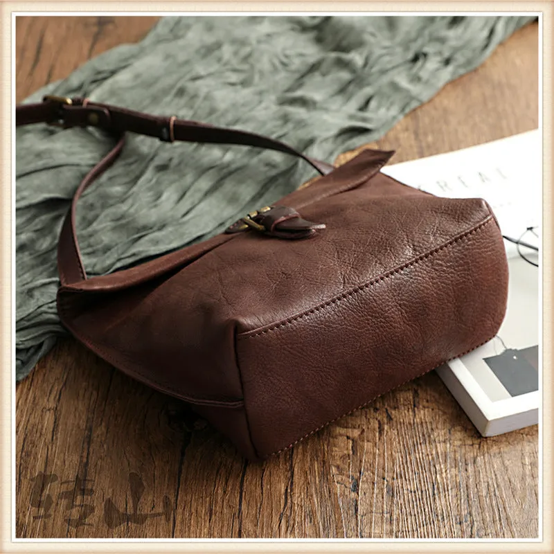 Retro Cowhide Leather Women Shoulder Handbags 7153