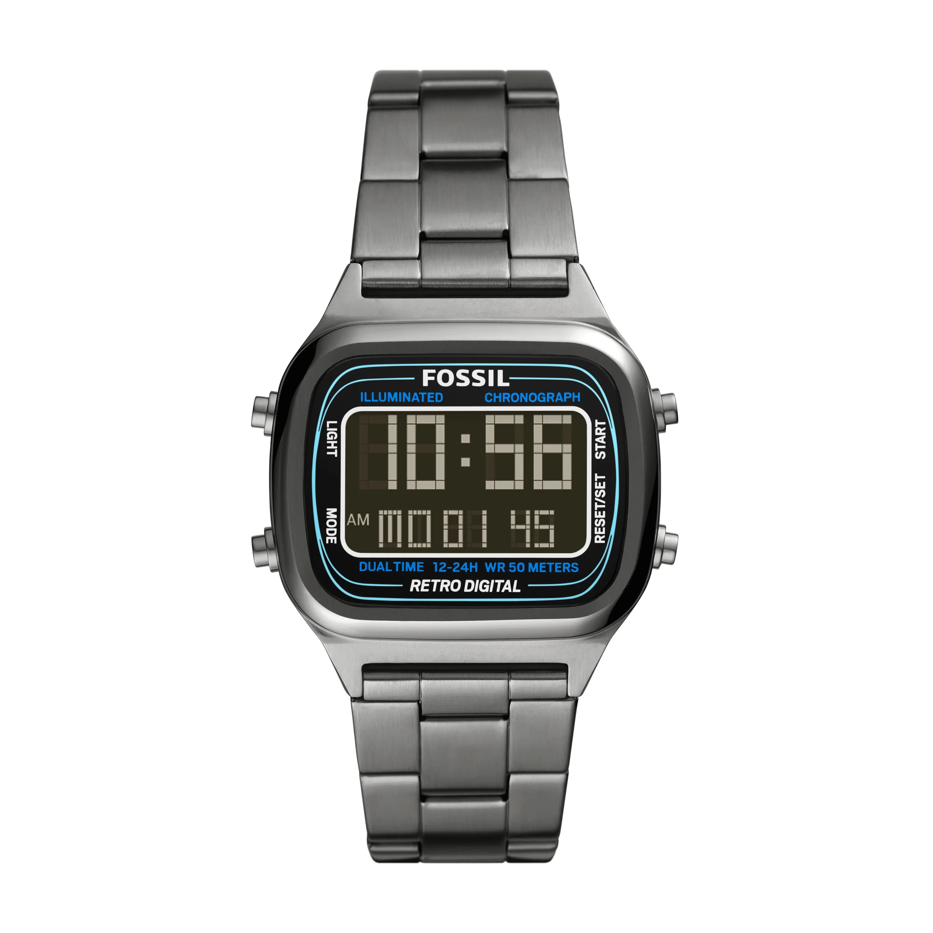 Retro Digital Smoke Stainless Steel Watch