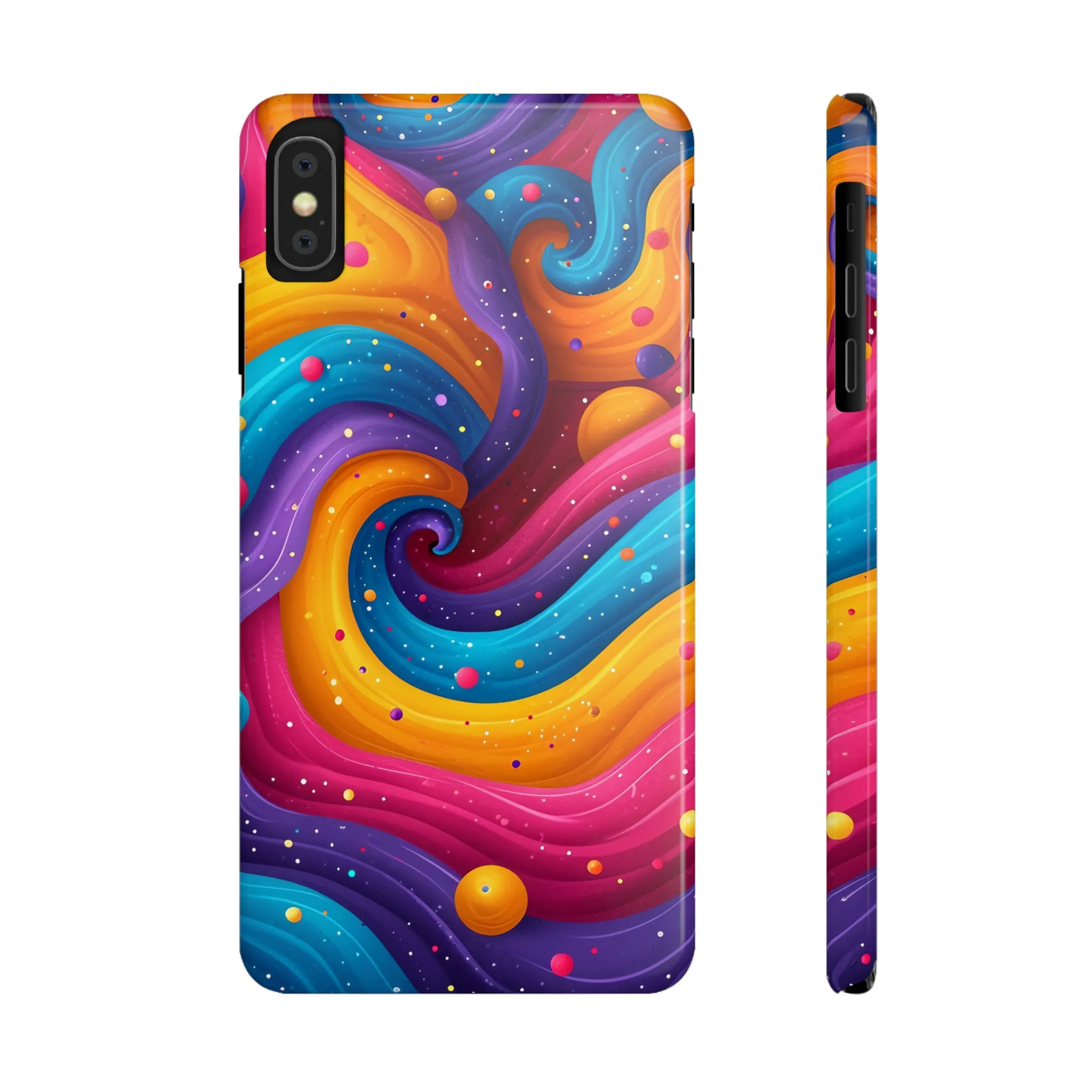 Retro Groovy Pop art Design Sleek Elegance Wireless-Charging Compatible Phone Case Slim Phone Case compatible with over 20 iphone models