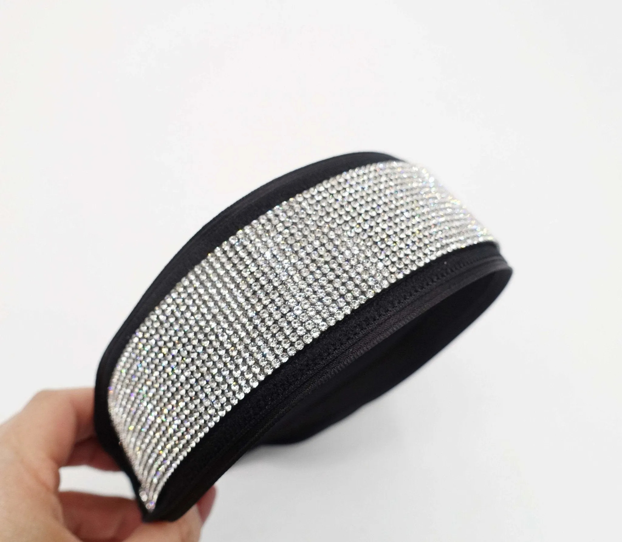 rhinestone headband hotfix flat hairband bling hair accessory for women