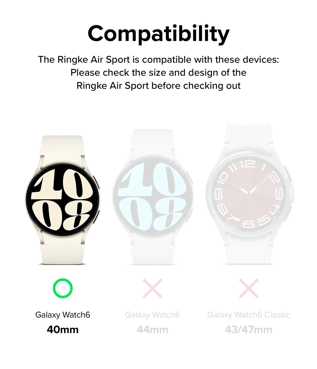 Ringke Samsung Galaxy Watch 6 40mm Air Sports Air Sports Case - Warm Gray