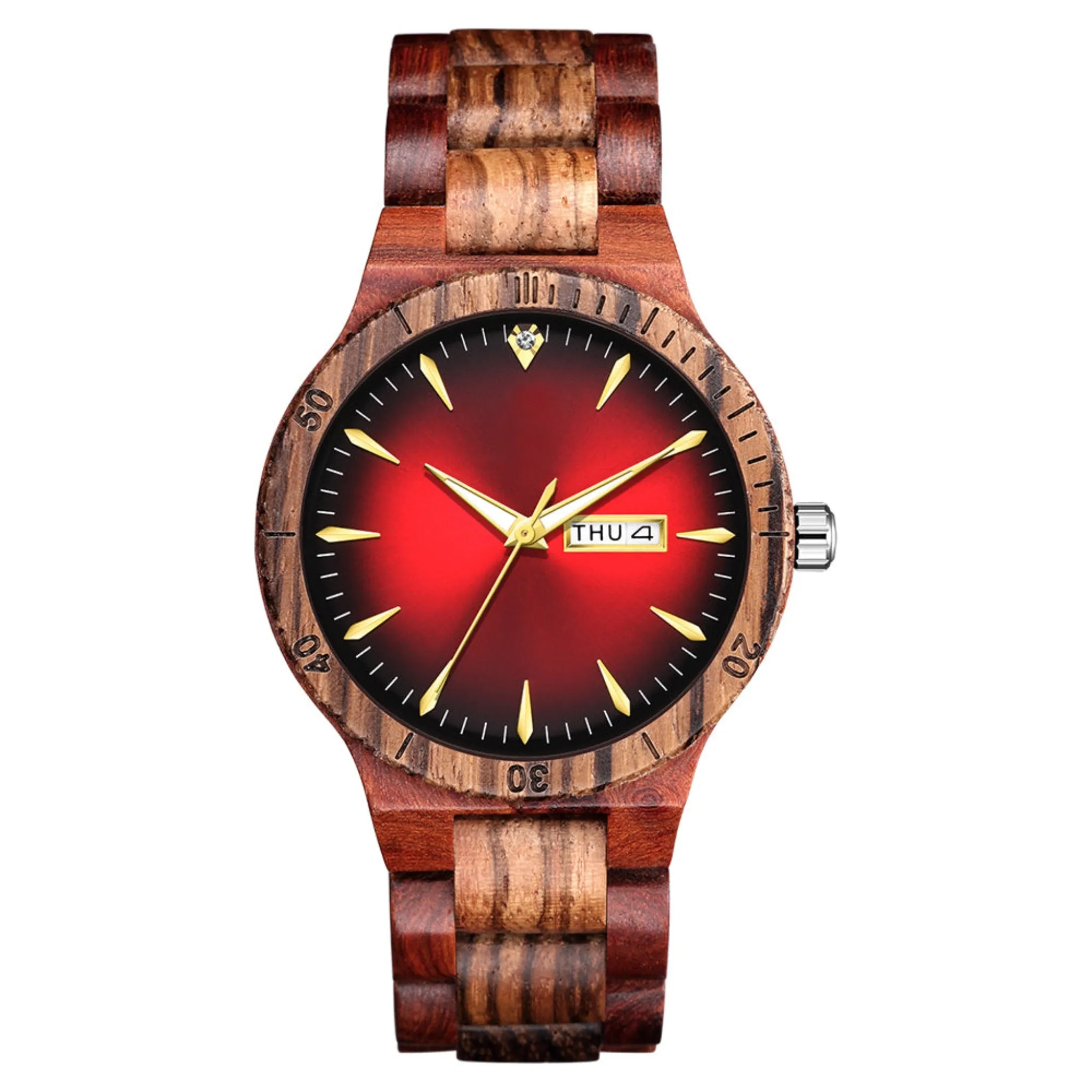 Rovaniemi - Red Sandalwood & Zebrawood Minimal Watch