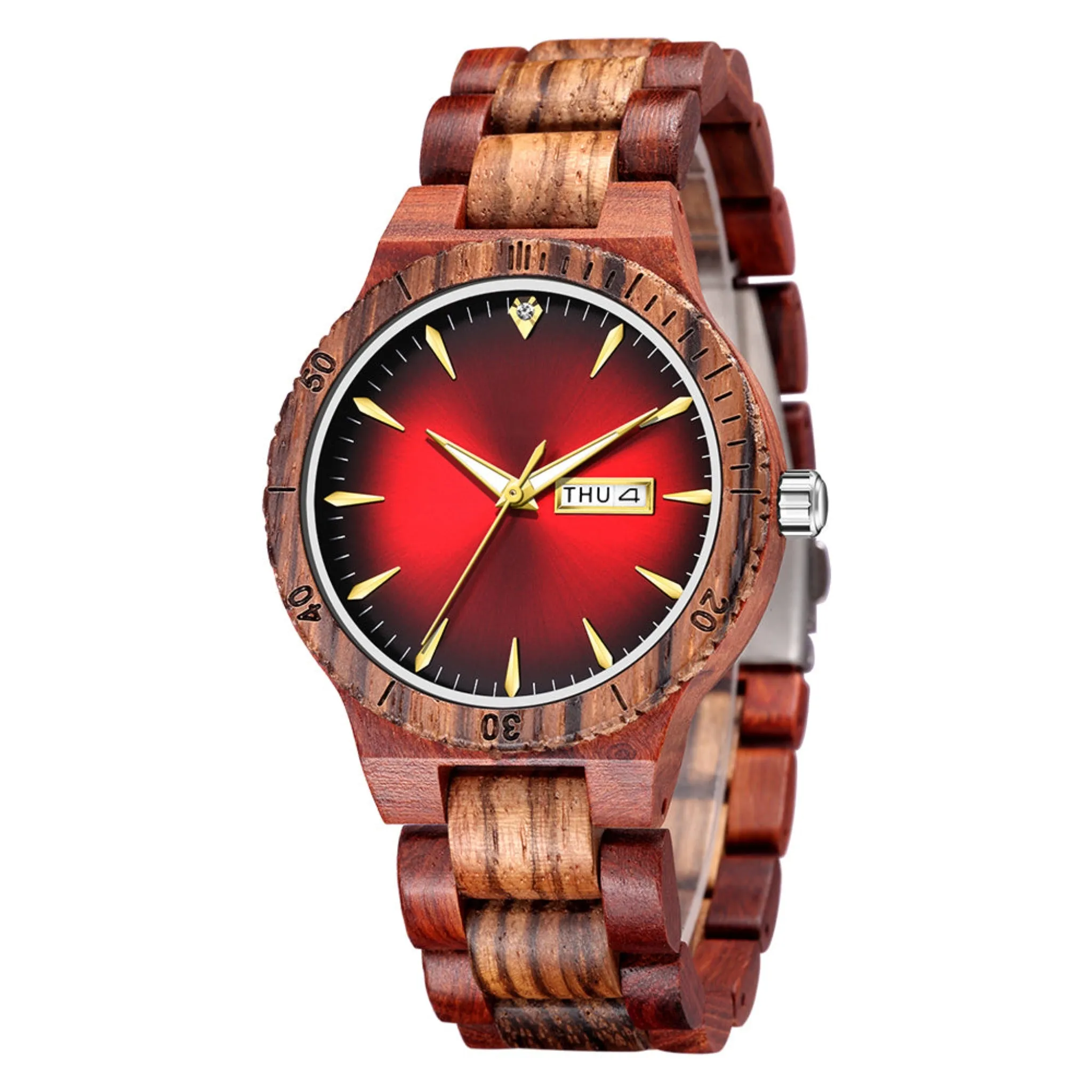 Rovaniemi - Red Sandalwood & Zebrawood Minimal Watch