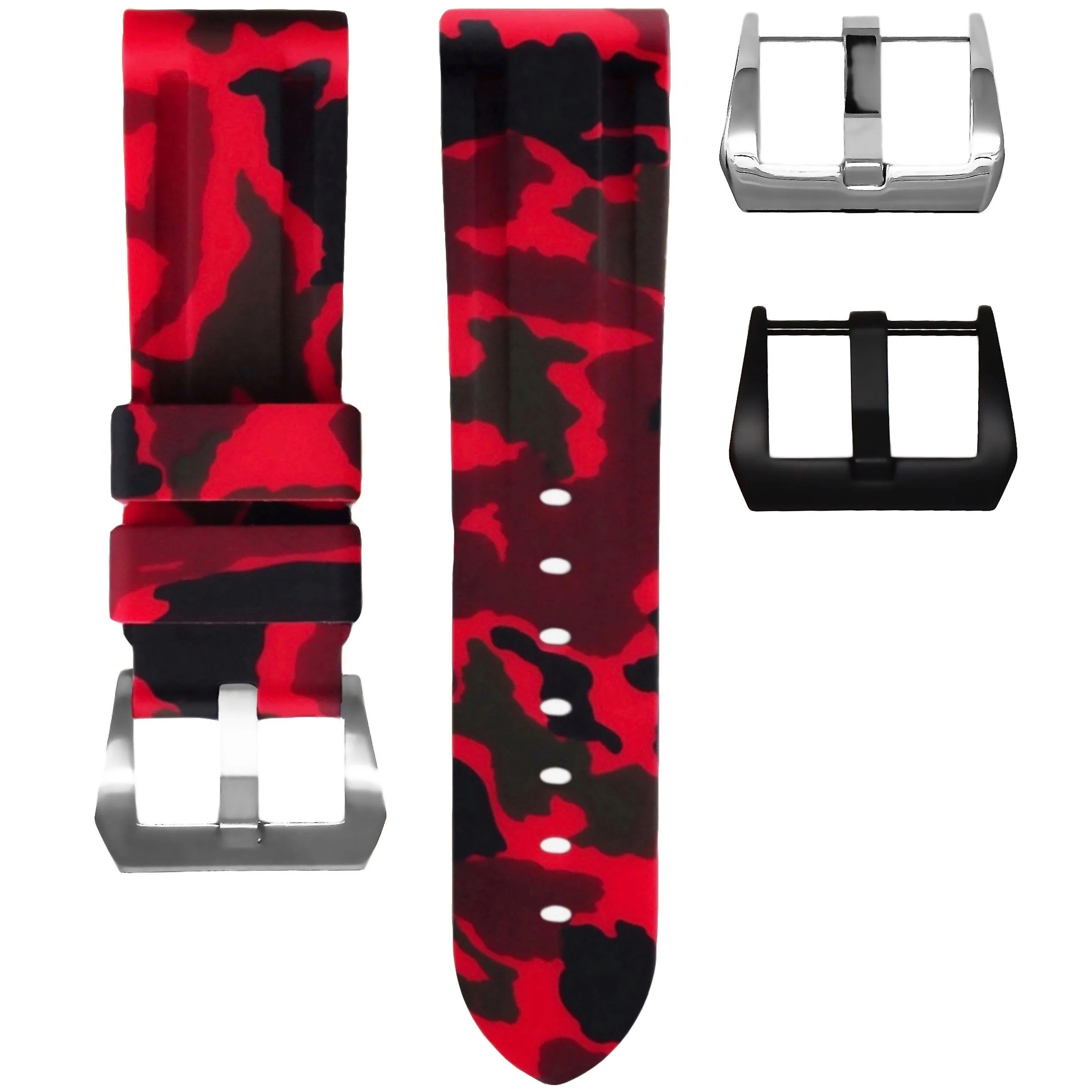 RUBBER STRAP FOR BREITLING AVENGER - RED CAMO