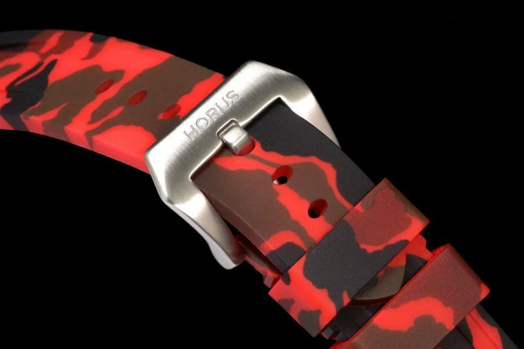 RUBBER STRAP FOR BREITLING AVENGER - RED CAMO