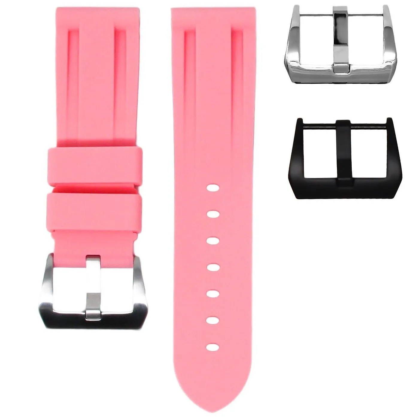 RUBBER STRAP FOR BREITLING CHRONOLINER - FLAMINGO PINK