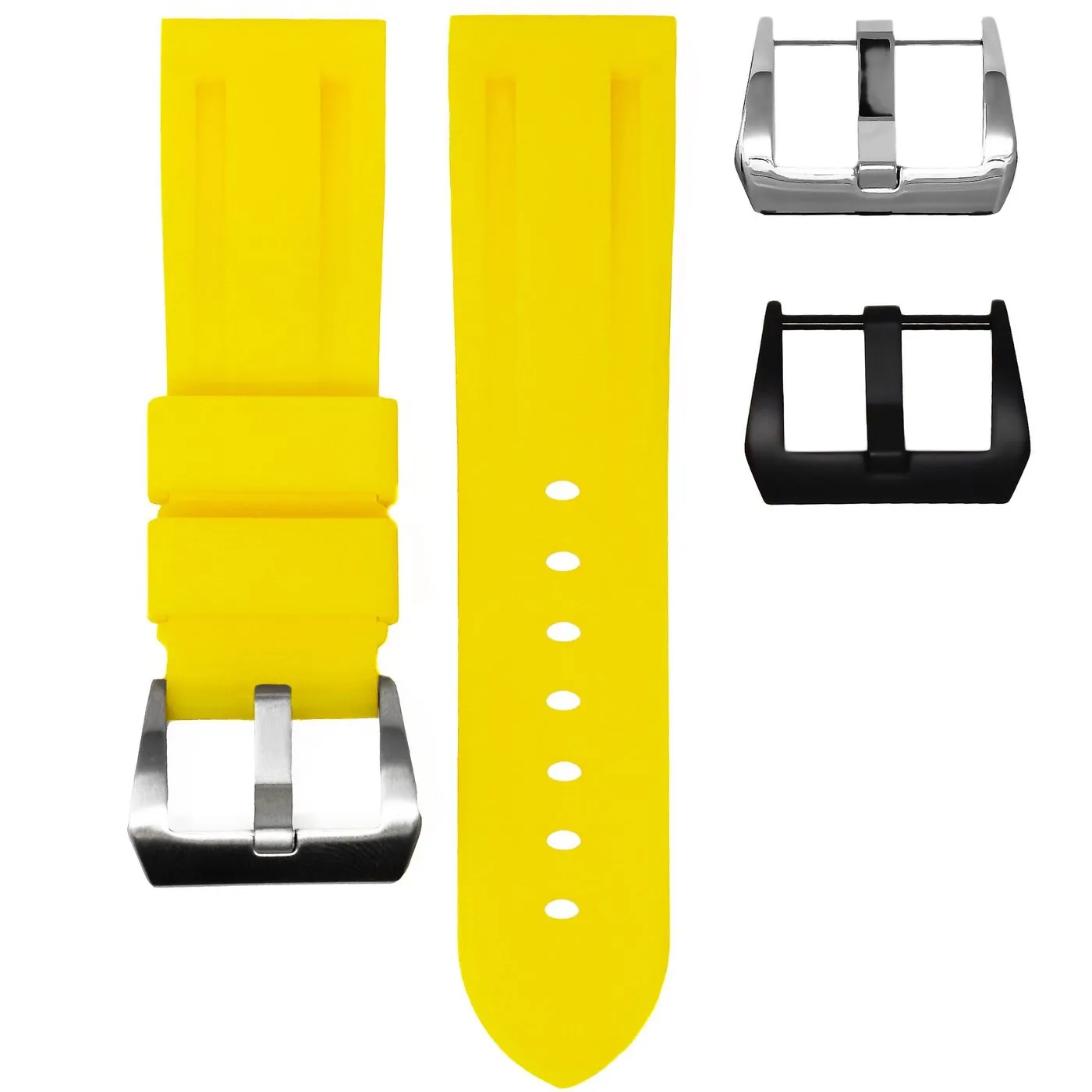 RUBBER STRAP FOR BREITLING CHRONOLINER - SUNSHINE YELLOW