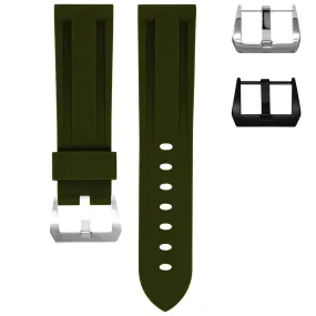 RUBBER STRAP FOR BREITLING CHRONOMAT - OLIVE