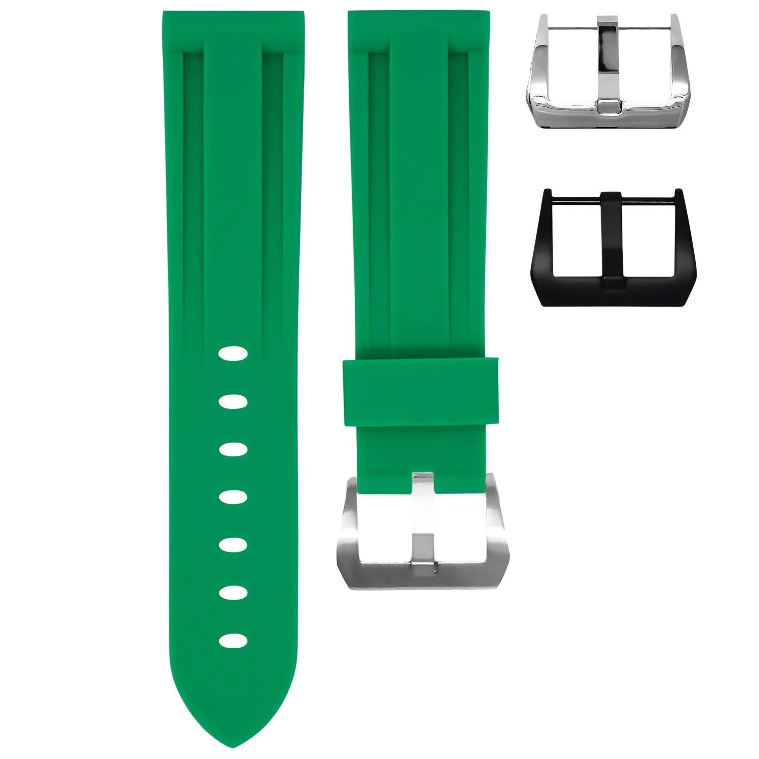 RUBBER STRAP FOR BREITLING CHRONOMAT - SHAMROCK GREEN