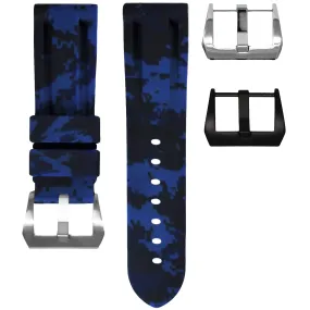 RUBBER STRAP FOR BREITLING NAVITIMER - BLUE DIGI CAMO