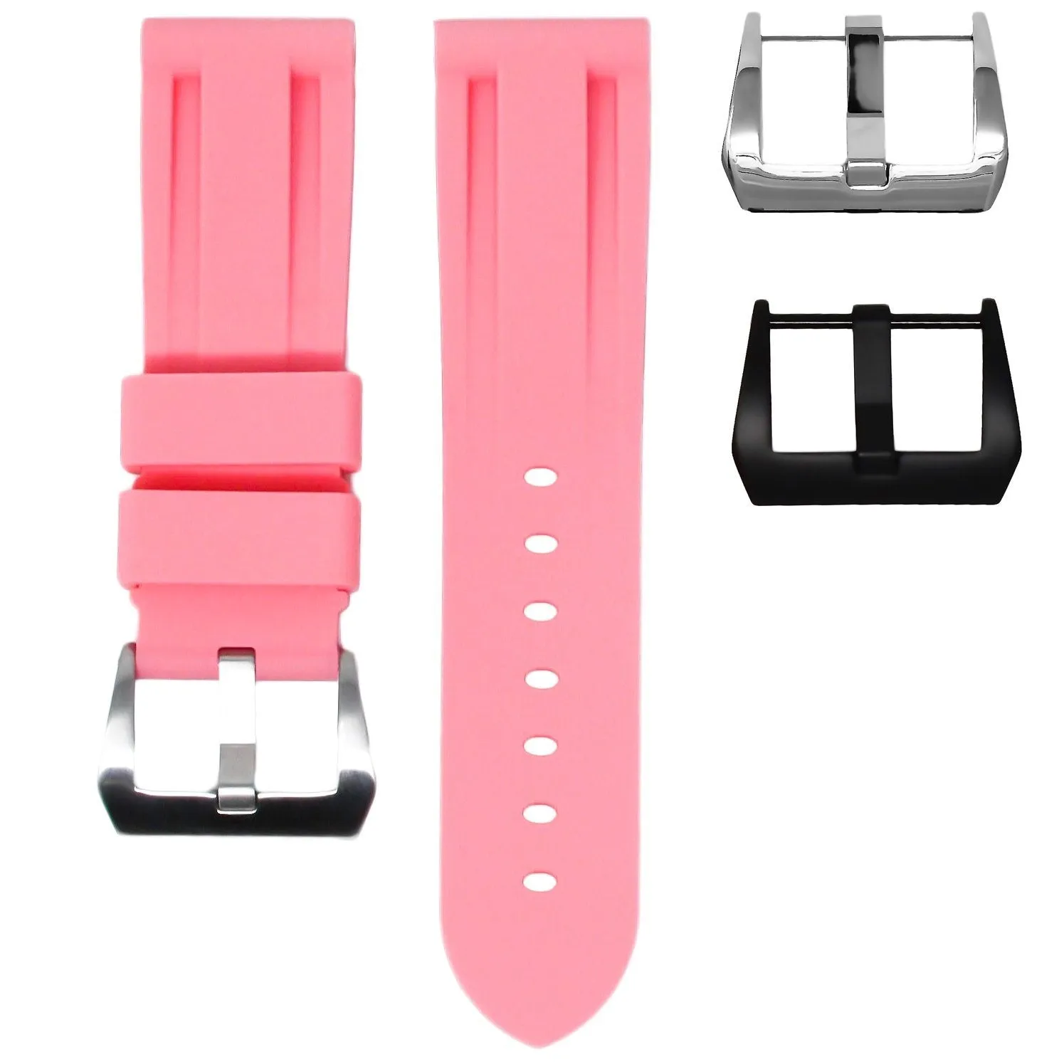 RUBBER STRAP FOR BREITLING SUPEROCEAN HERITAGE - FLAMINGO PINK