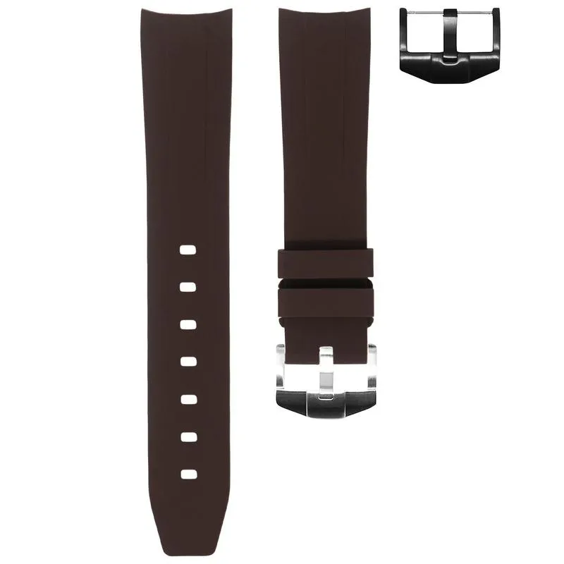 RUBBER STRAP FOR OMEGA SEAMASTER - ESPRESSO