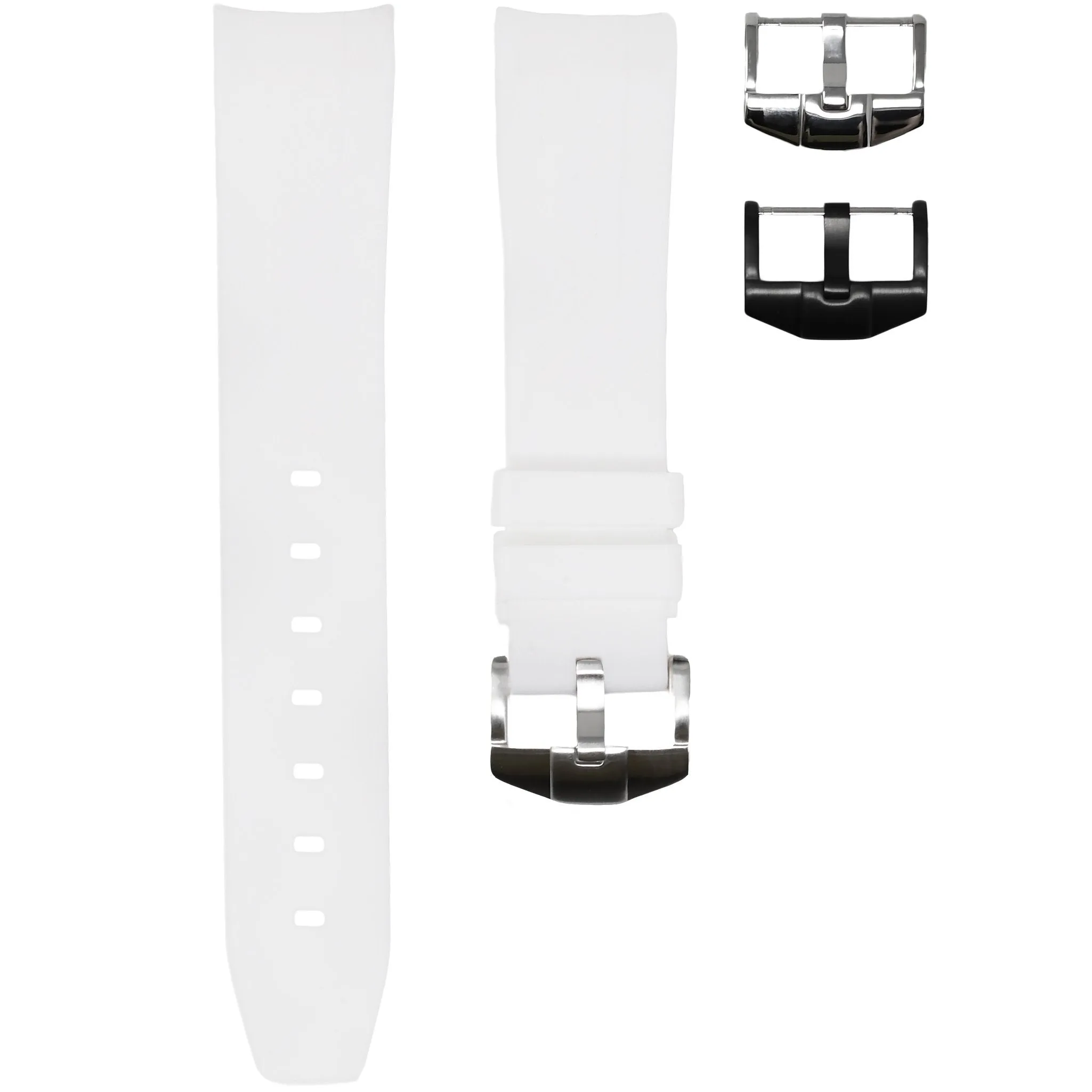 RUBBER STRAP FOR OMEGA SPEEDMASTER - ARCTIC WHITE