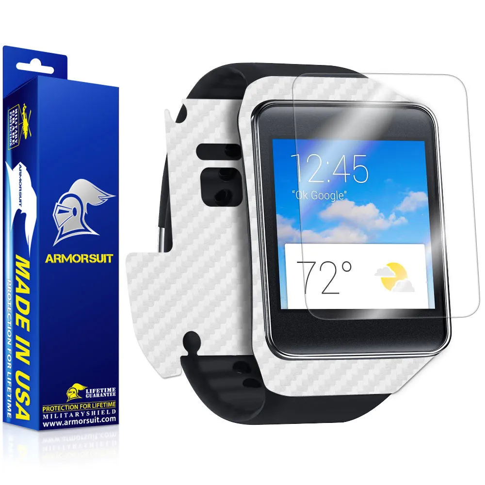 Samsung Galaxy Gear Live Screen Protector   White Carbon Fiber Film Protector