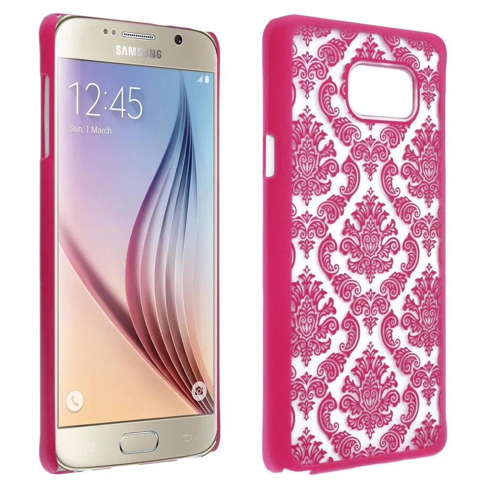 Samsung Galaxy Note 5 Case, Ultra Slim Damask Vintage Hard Case Cover for Galaxy Note 5 - Red