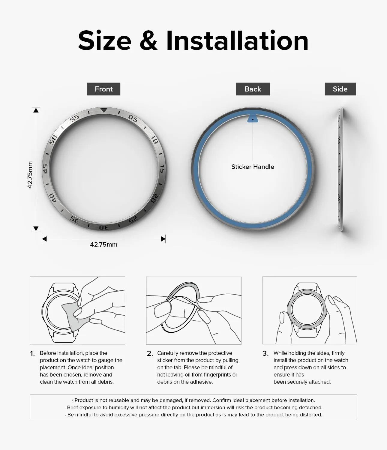 Samsung Galaxy Watch 6 Classic 43mm Case | Bezel Styling Case Adhesive Frame Ring Cover |