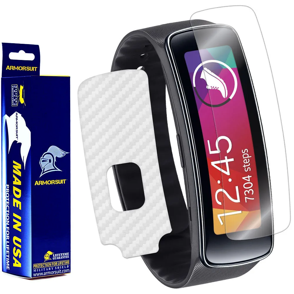 Samsung Gear Fit Screen Protector   White Carbon Fiber Film Protector