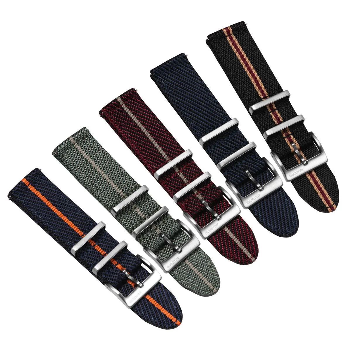 Seasalter Military Nylon Watch Strap - Black/Brown/Red