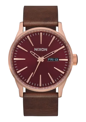 Sentry Leather - Rose Gold / Burgundy / Brown