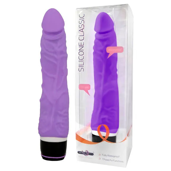 Silicone Classic Vibrator 7" - Purple