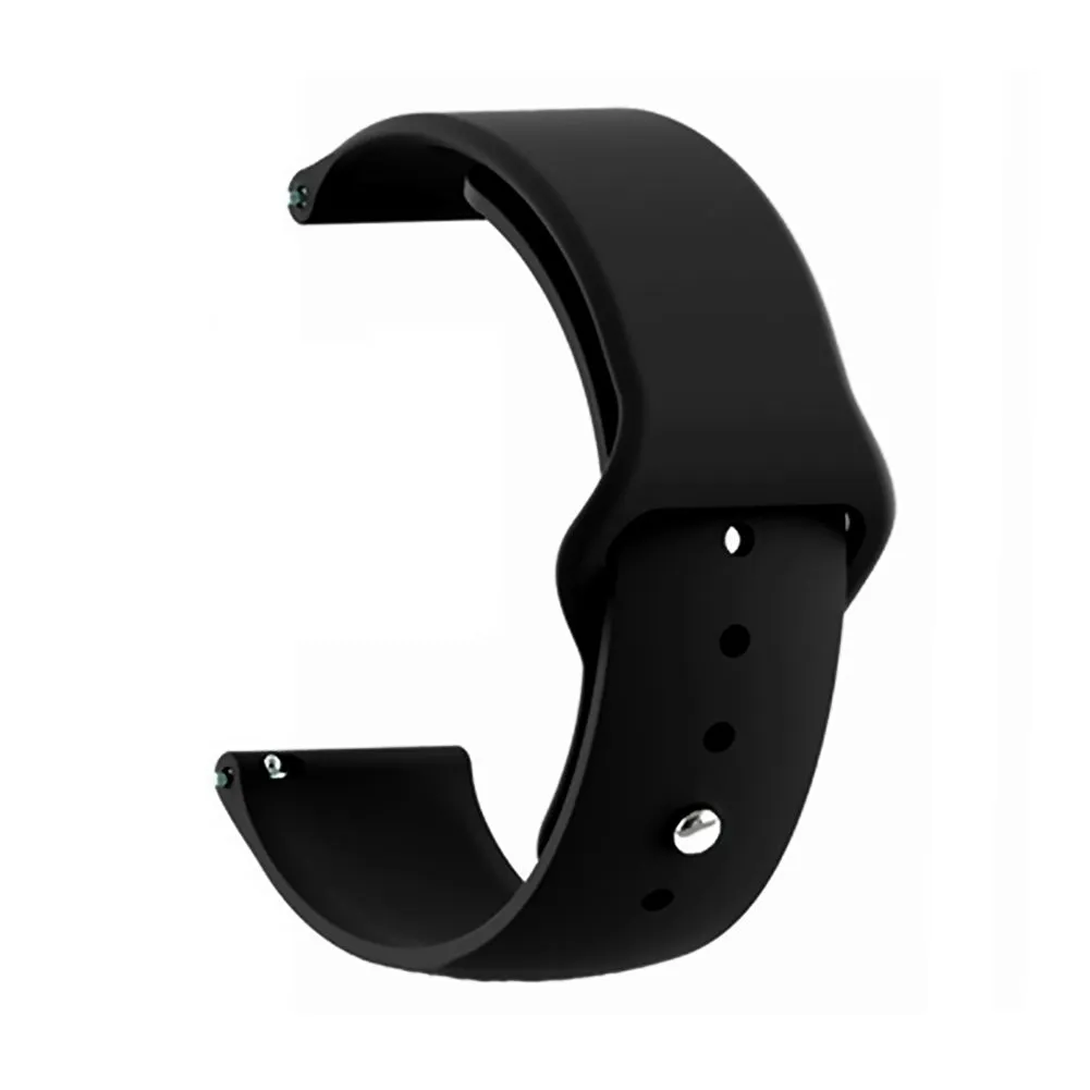 Silicone Strap for Amazfit Bip/Lite/GTS/MINI/GTR 42mm -Black(Buckle)