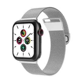 Silver Milano Magnetic Stainless Steel Apple Watch Band 銀色米蘭磁吸式不銹鋼 Apple 錶帶 (KCWATCH1140)