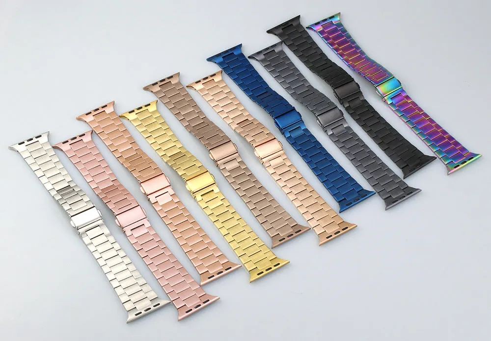 Slim Luxury Stainless Steel Link Band For Apple Watch Multiple Colors Available