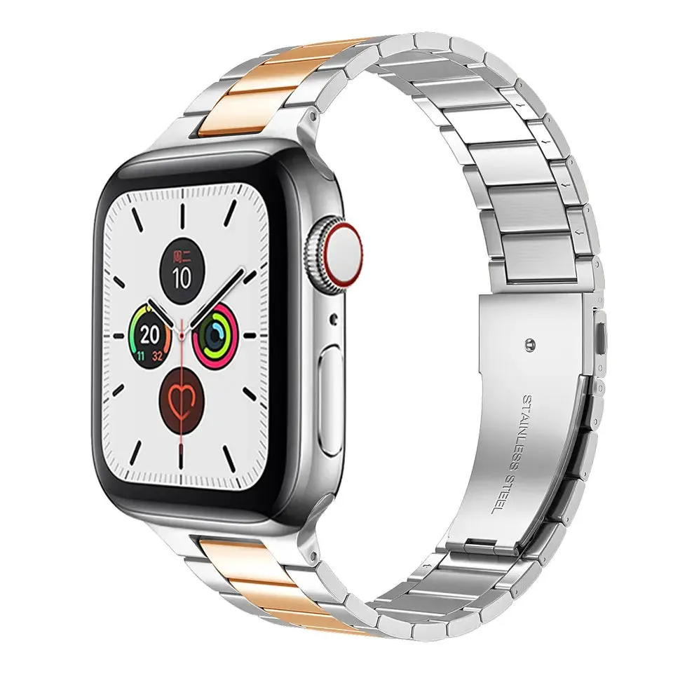 Slim Luxury Stainless Steel Link Band For Apple Watch Multiple Colors Available