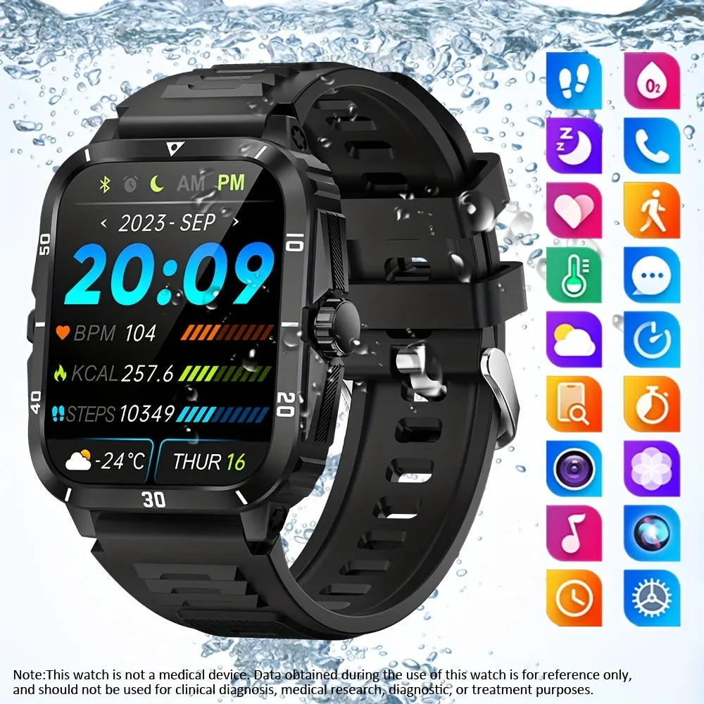 Smart Tactical Military Smartwatch with HD Screen and Wireless Calling