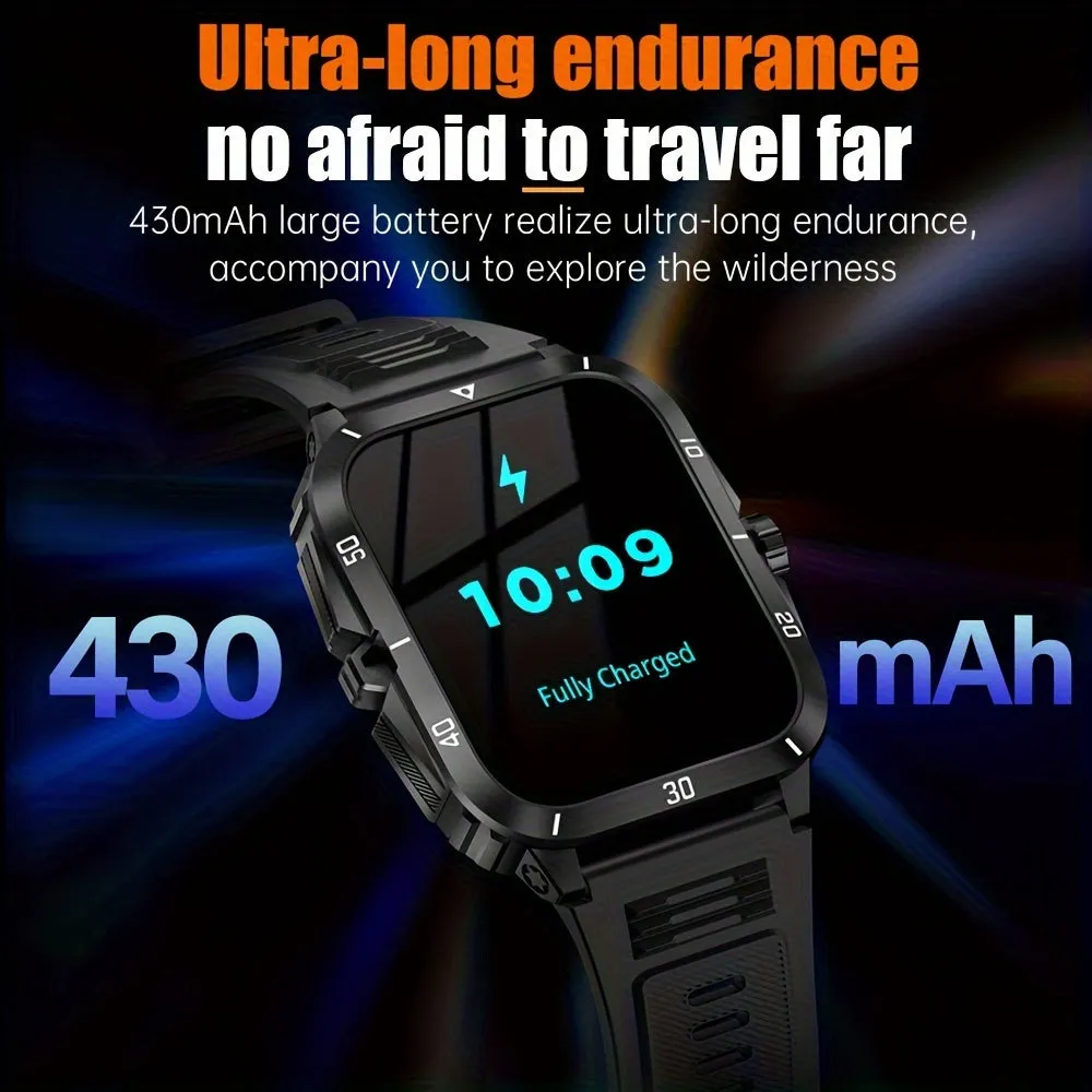 Smart Tactical Military Smartwatch with HD Screen and Wireless Calling