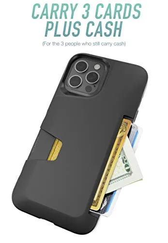 Smartish iPhone 12 Pro Max Wallet Case - Wallet Slayer Vol. 1 [Slim   Protective] Credit Card Holder (Silk) - Black Tie Affair