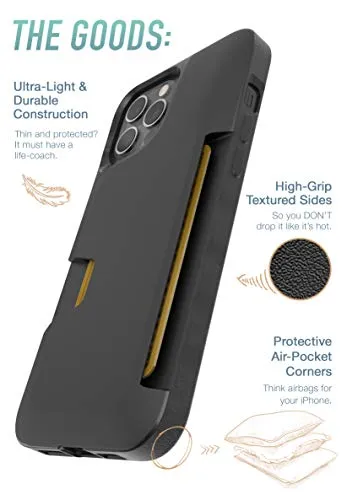 Smartish iPhone 12 Pro Max Wallet Case - Wallet Slayer Vol. 1 [Slim   Protective] Credit Card Holder (Silk) - Black Tie Affair