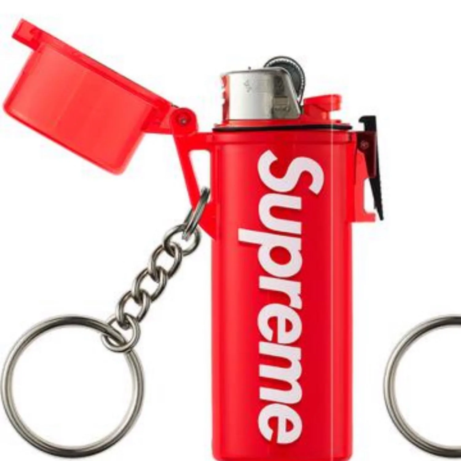 Supreme Waterproof Lighter Case Keychain Red