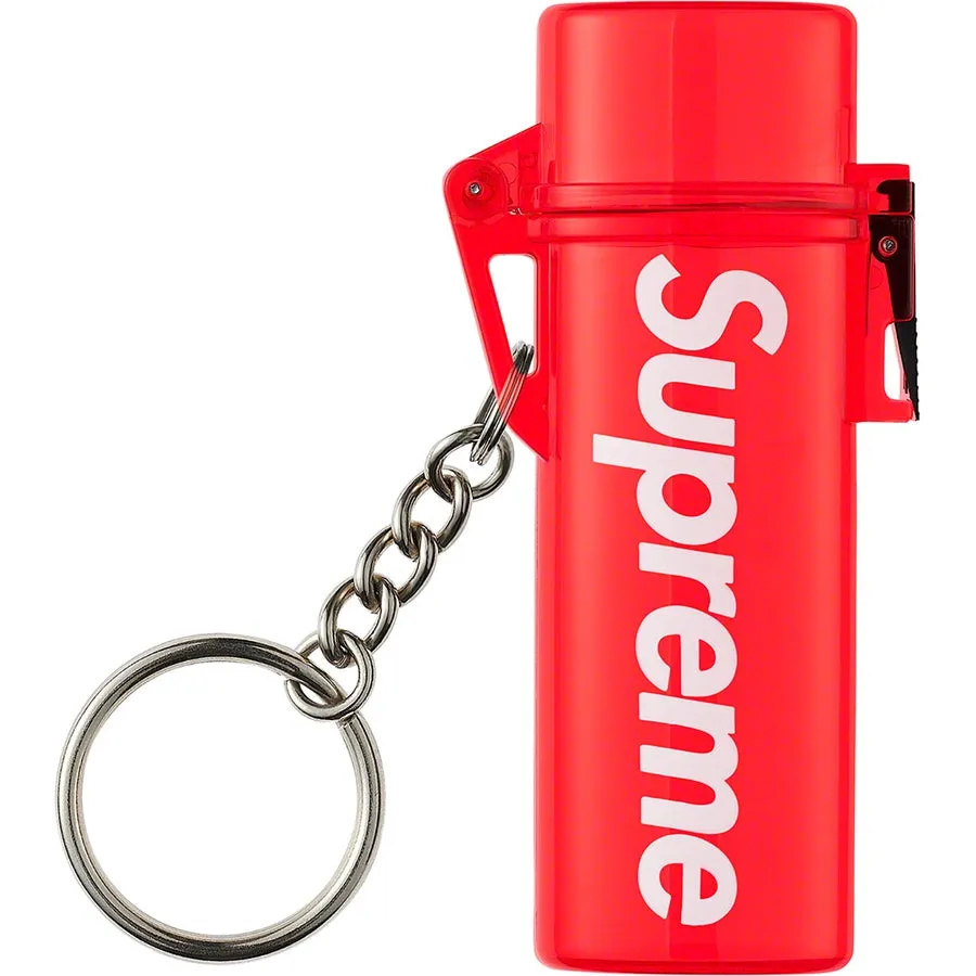 Supreme Waterproof Lighter Case Keychain Red