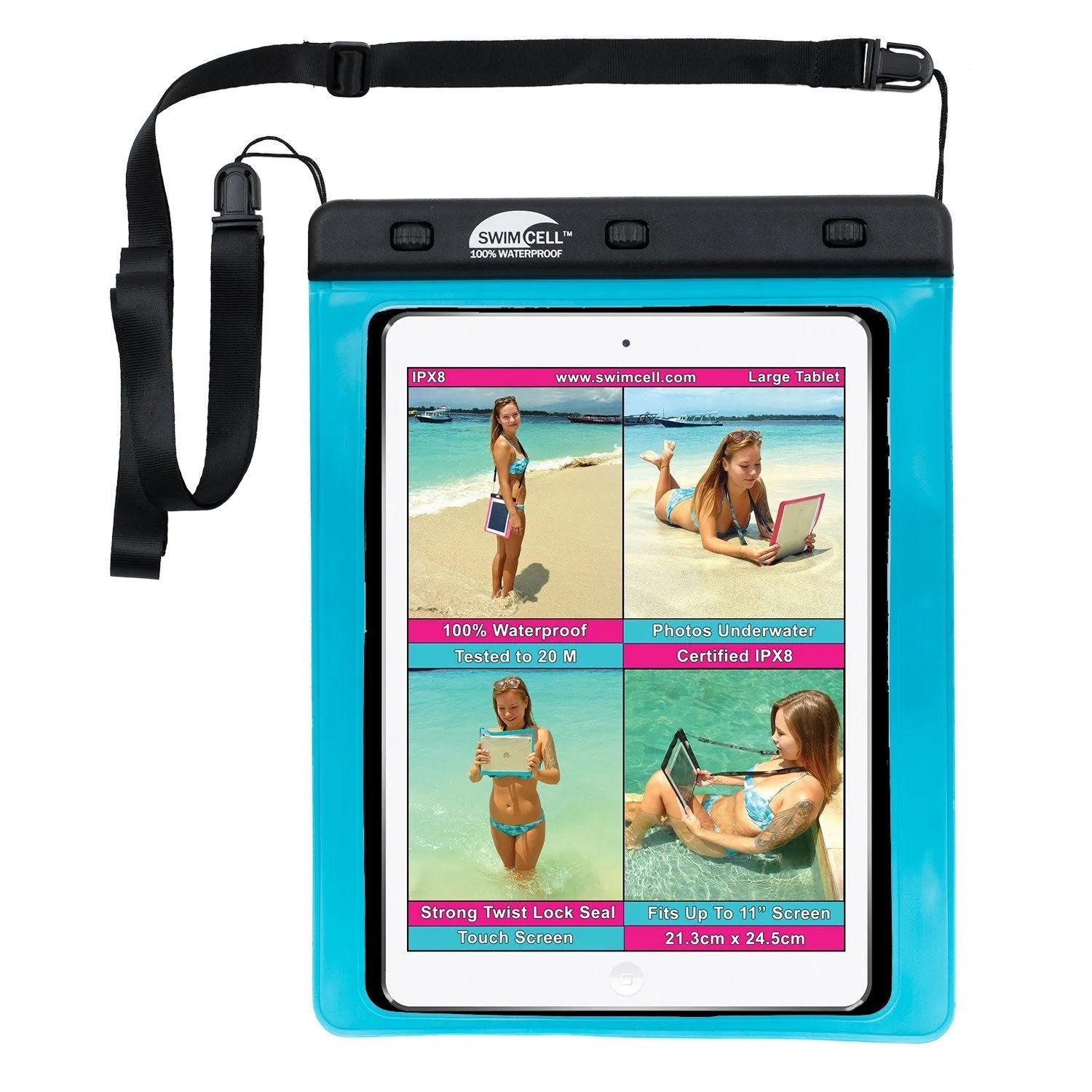 SwimCell Waterproof Tablet Case - Large (up to 21 x 24cm)