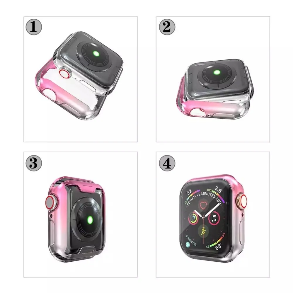 Tie Dye Flexible Case With Screen Protector For Apple Watch Multiple Colors Available